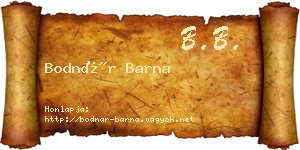 Bodnár Barna névjegykártya