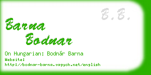 barna bodnar business card