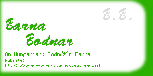 barna bodnar business card